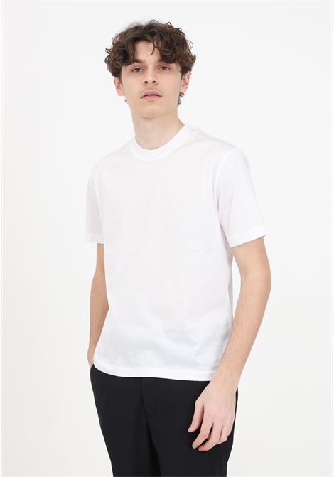 White men's t-shirt with logo sewn on the back IM BRIAN | TS2908002